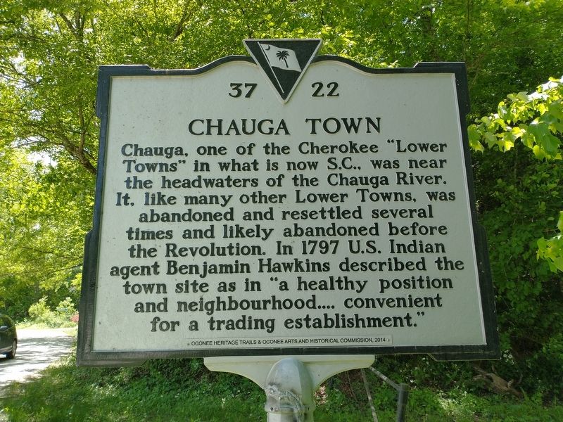 Chauga Town Marker. Click for full size. Chauga Town Marker image. Click for full size.