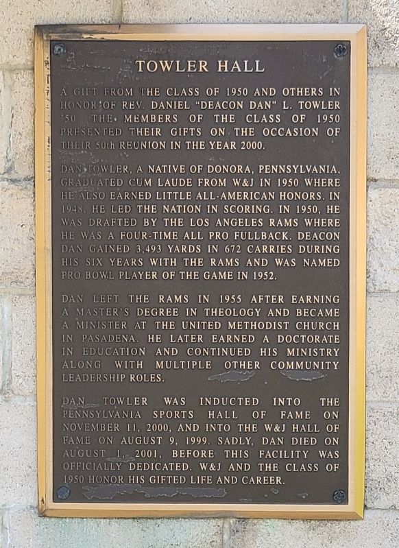 Towler Hall Marker. Click for full size. Towler Hall Marker image. Click for full size.