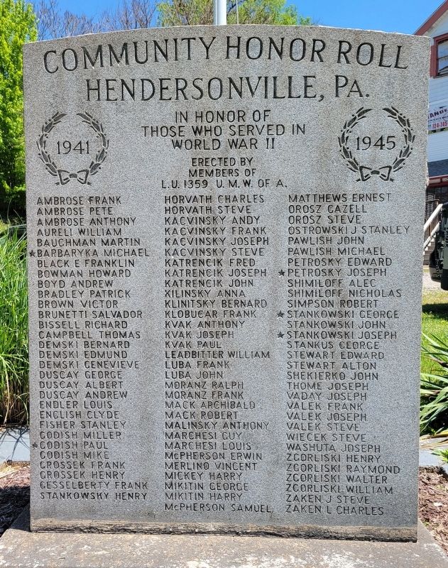 Community Honor Roll Marker image. Click for full size.
