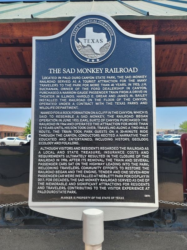The Sad Monkey Railroad Marker image. Click for full size.