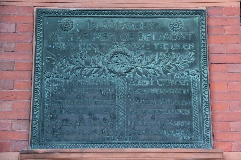 In Memory of the Men of Belmont Marker. Click for full size. In Memory of the Men of Belmont Marker image. Click for full size.