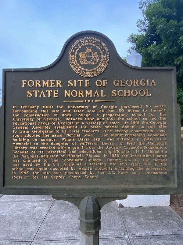 U.S. Navy Supply Corps School / Former Site of Georgia State Normal School Marker image. Click for full size.