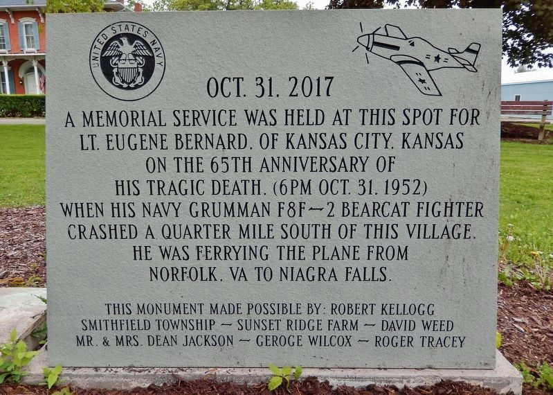 Lieutenant Eugene Bernard Memorial<br>(<i>north side</i>) image. Click for full size.