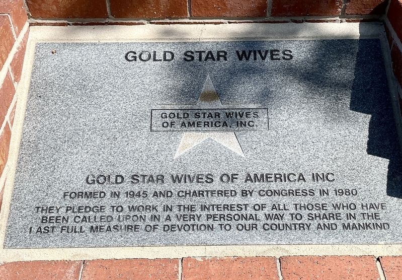 Gold Star Wives Marker. Click for full size. Gold Star Wives Marker image. Click for full size.