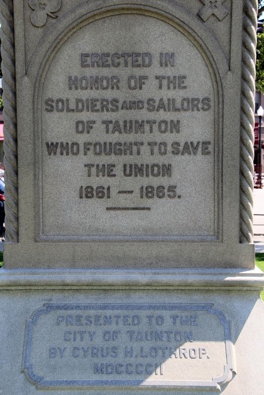 Taunton Soldiers and Sailors Monument. Click for full size. Taunton Soldiers and Sailors Monument image. Click for full size.