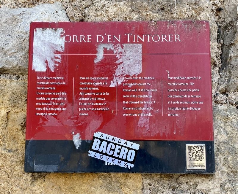 Torre d'en Tintorer / Dyer's Tower Marker image. Click for full size.