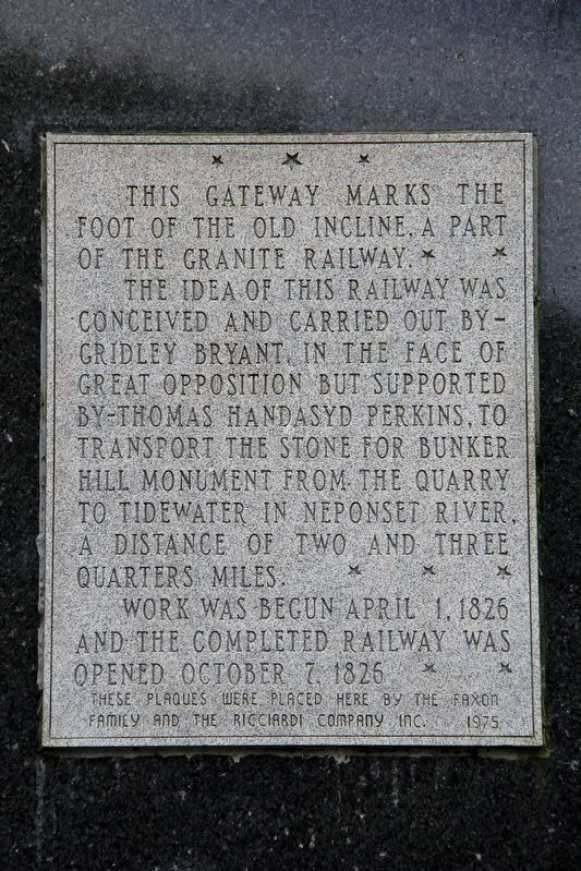 Granite Railway Incline Marker image. Click for full size.