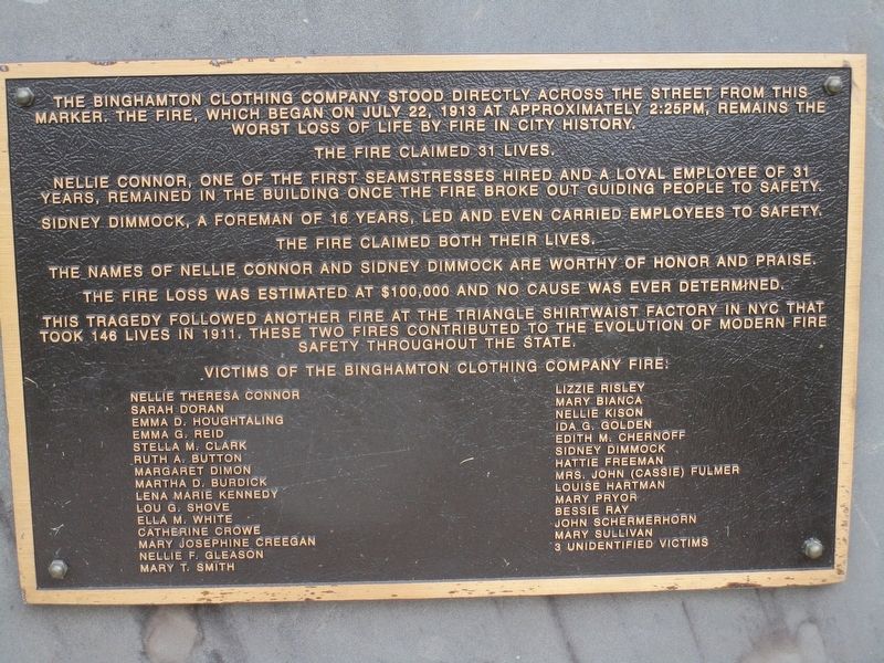 The Binghamton Clothing Company Marker. Click for full size. The Binghamton Clothing Company Marker image. Click for full size.