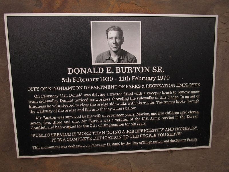 Donald E. Burton Sr. Marker image. Click for full size.