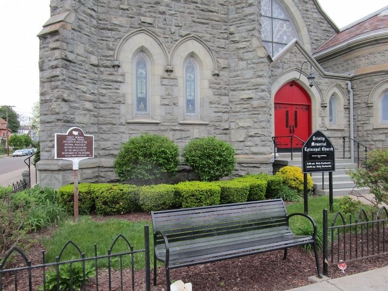 Trinity Memorial Episcopal Church & Marker image. Click for full size.