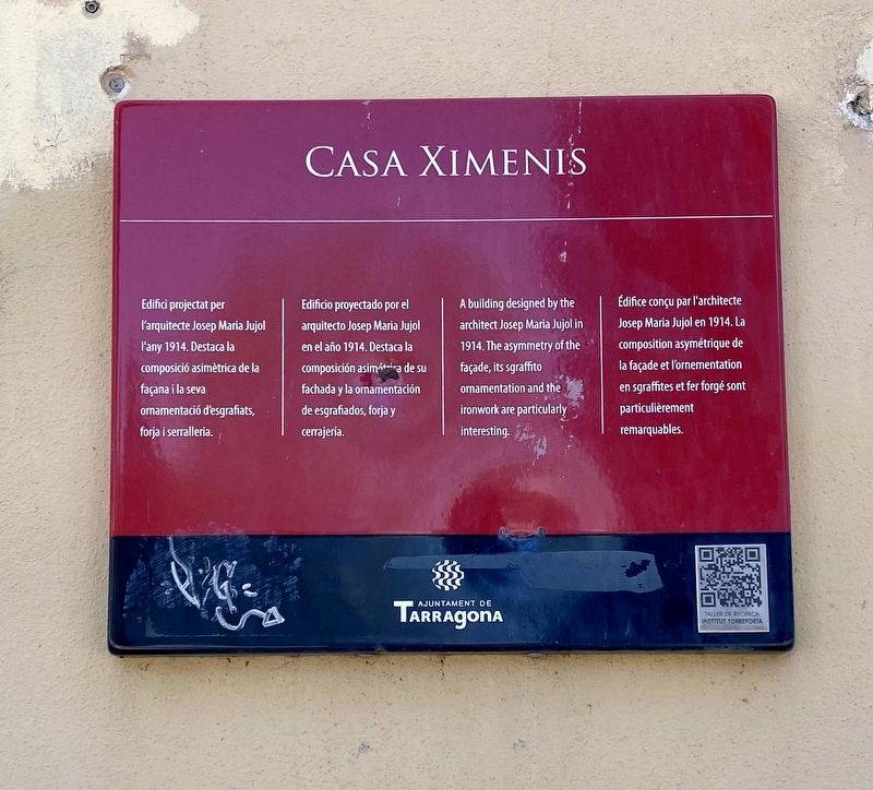 Casa Ximenis Marker. Click for full size. Casa Ximenis Marker image. Click for full size.
