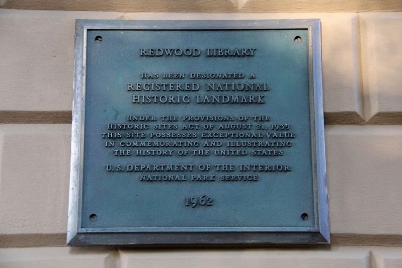 Redwood Library Marker. Click for full size. Redwood Library Marker image. Click for full size.