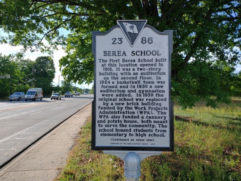 Berea School Marker (Front). Click for full size. Berea School Marker (Front) image. Click for full size.