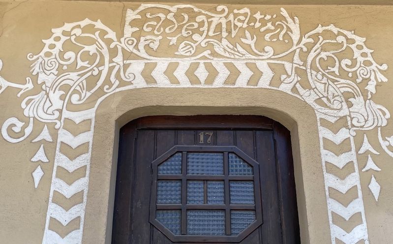 Casa Ximenis - sgraffito example. Click for full size. Casa Ximenis - sgraffito example image. Click for full size.