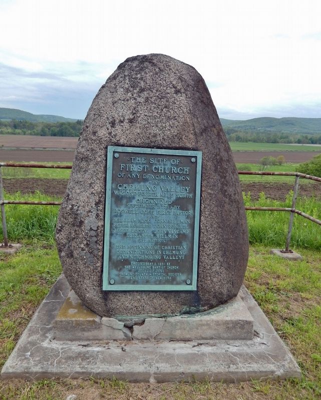 Site of First Church in Chemung Valley Marker. Click for full size. Site of First Church in Chemung Valley Marker image. Click for full size.