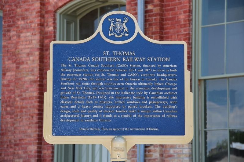 St. Thomas Canada Southern Railway Station Marker image. Click for full size.