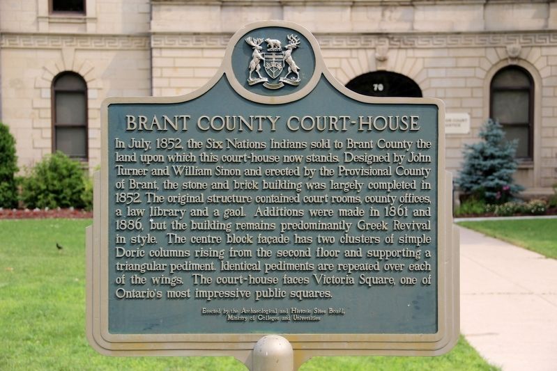 Brant County Court-House Marker image. Click for full size.