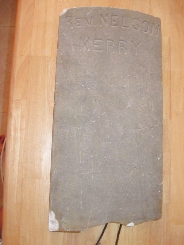 Old Rev. Nelson G. Merry Marker (not erected) image. Click for full size.