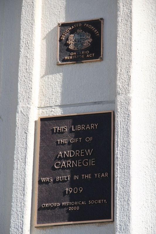 Woodstock Carnegie Library Marker image. Click for full size.
