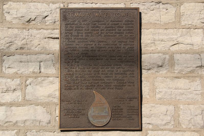 St. Marys Water Tower Marker image. Click for full size.