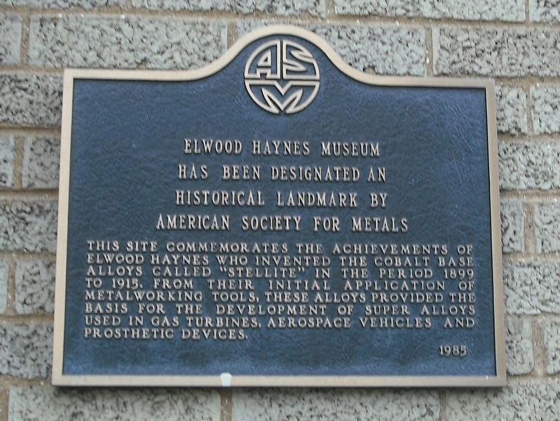 Elwood Haynes Museum Marker image. Click for full size.
