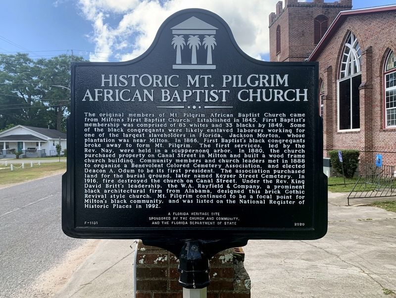 Historic Mt. Pilgrim African Baptist Church Marker image. Click for full size.