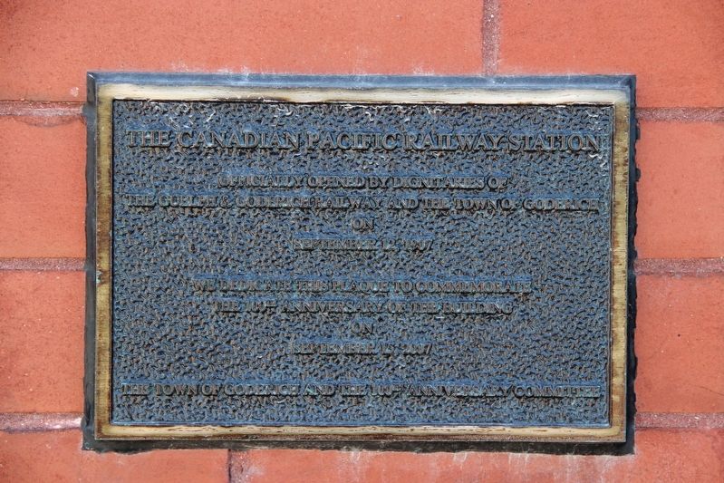 The Canadian Pacific Railway Station Marker. Click for full size. The Canadian Pacific Railway Station Marker image. Click for full size.