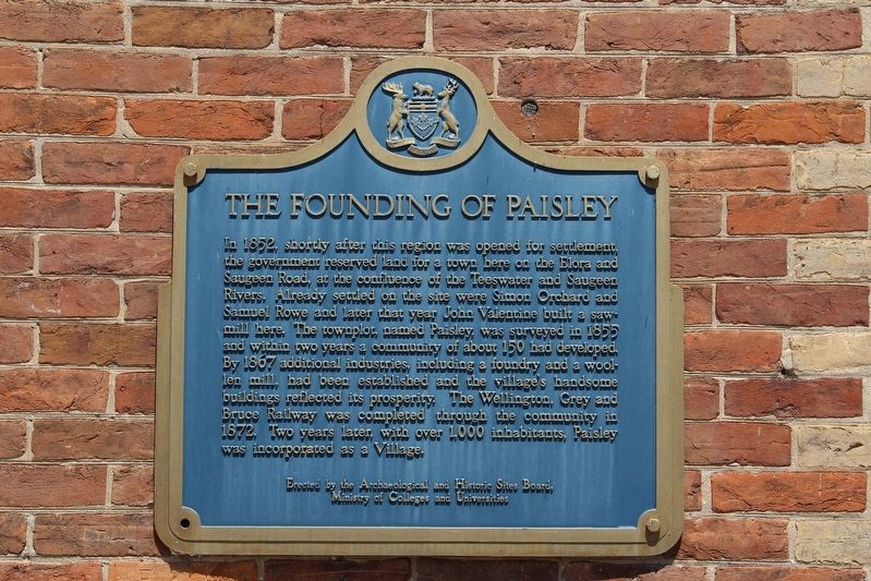 The Founding of Paisley Marker image. Click for full size.