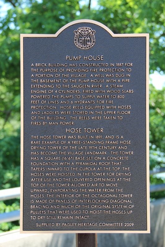 Pump House / Hose Tower Marker image. Click for full size.