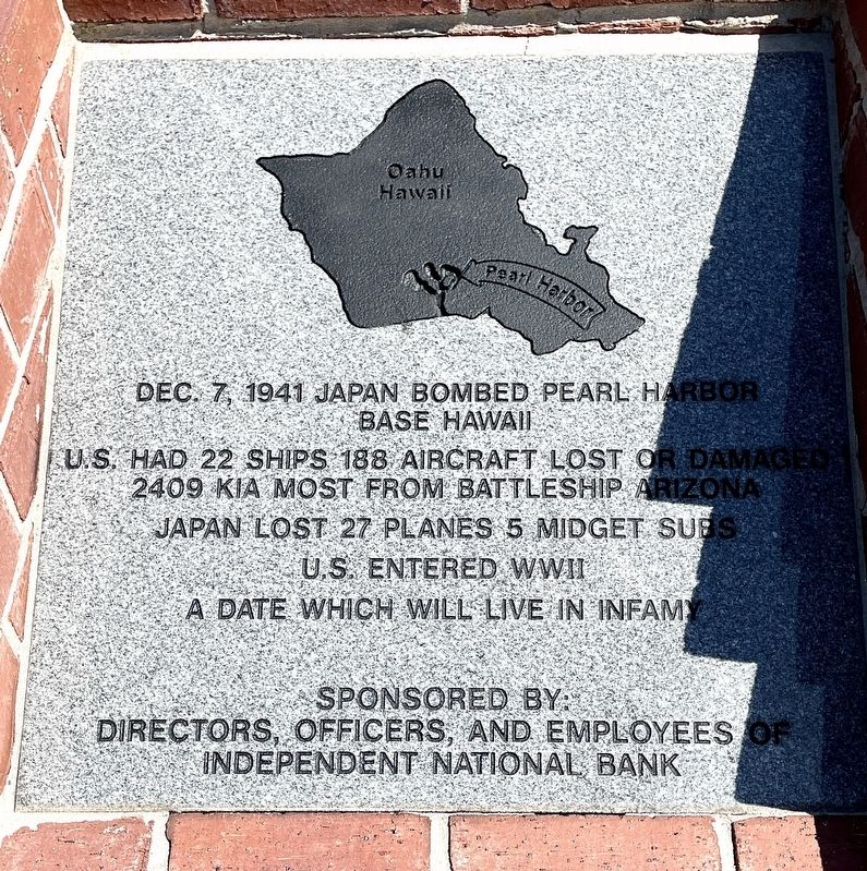 Pearl Harbor Marker. Click for full size. Pearl Harbor Marker image. Click for full size.
