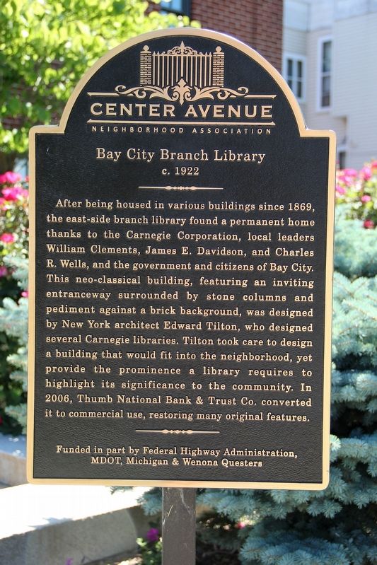 Bay City Branch Library Marker image. Click for full size.