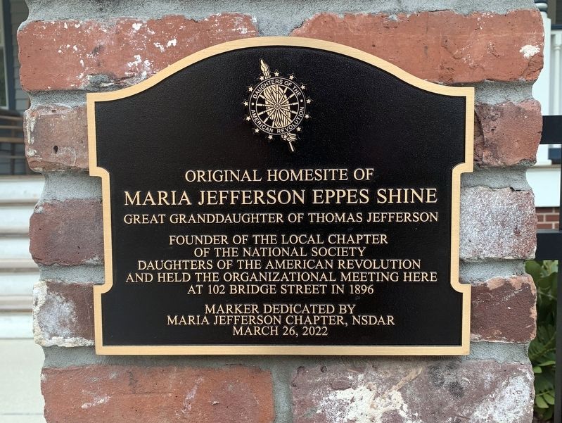 Original Homesite of Maria Jefferson Epps Shine Marker image. Click for full size.