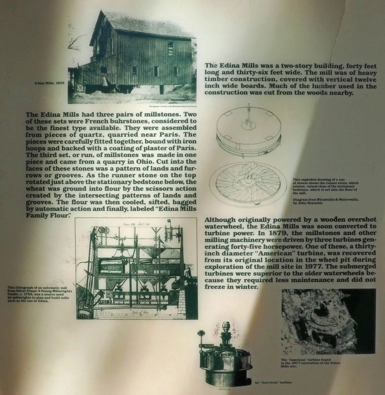 Edina Mills Marker - second panel. Click for full size. Edina Mills Marker - second panel image. Click for full size.