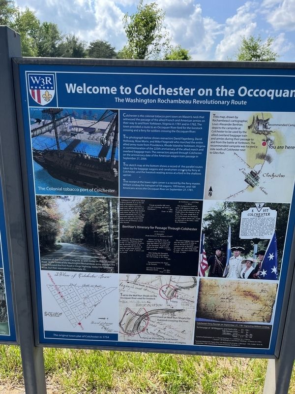 Welcome to Colchester on the Occoquan Marker image. Click for full size.