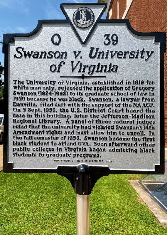 <i>Swanson v. University of Virginia</i> Marker image. Click for full size.