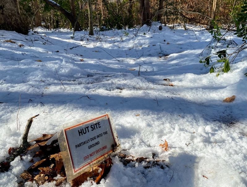 Civil War Hut Site in the snow. Click for full size. Civil War Hut Site in the snow image. Click for full size.