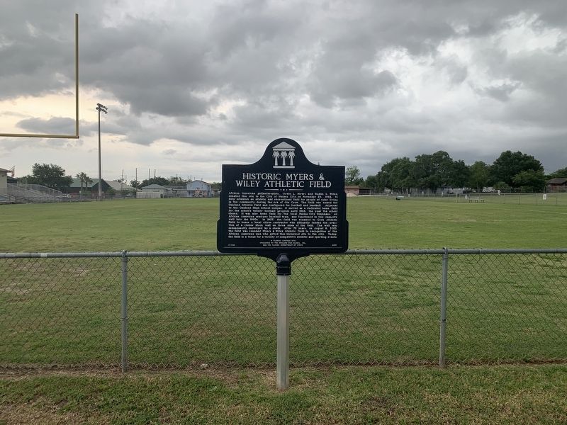 Historic Myers & Wiley Athletic Field Marker image. Click for full size.