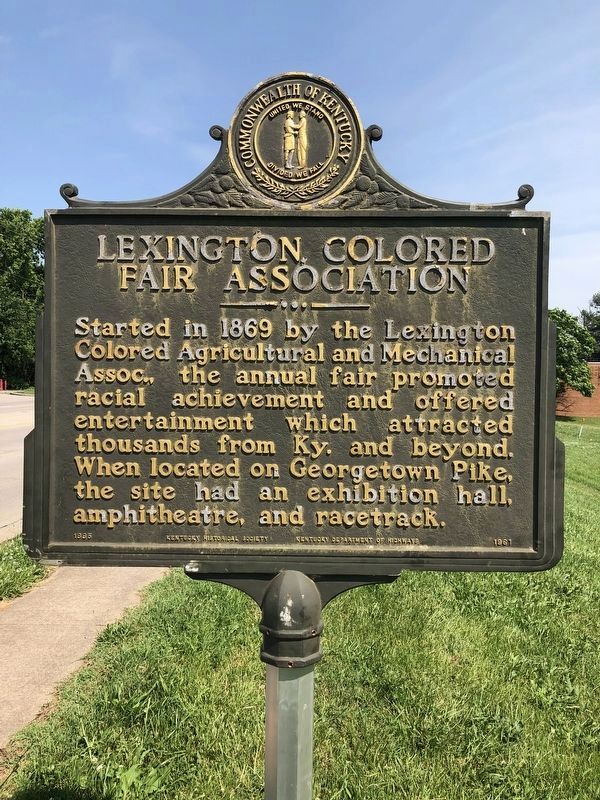 Lexington Colored Fair Association Marker. Click for full size. Lexington Colored Fair Association Marker image. Click for full size.