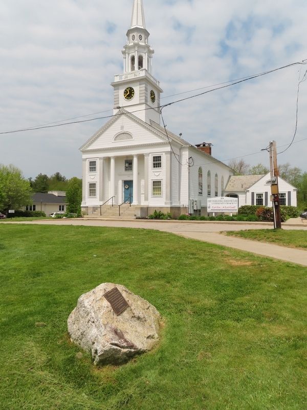 Tercentenary Tree Marker and the First Congregational Church of Rutland. Click for full size. Tercentenary Tree Marker and the First Congregational Church of Rutland image. Click for full size.