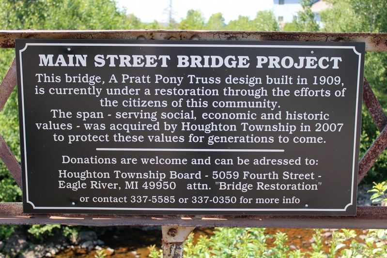 Main Street Bridge Project Marker. Click for full size. Main Street Bridge Project Marker image. Click for full size.