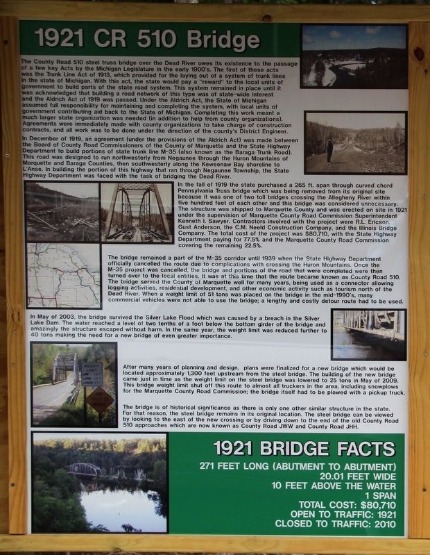 1921 CR 510 Bridge Marker image. Click for full size.