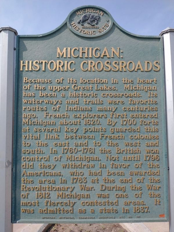 Michigan: Historic Crossroads / Michigan: Twenty-Sixth State Marker image. Click for full size.