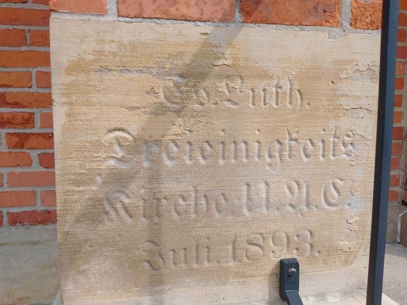 Trinity Lutheran Church Cornerstone. Click for full size. Trinity Lutheran Church Cornerstone image. Click for full size.