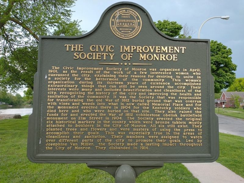 The Civic Improvement Society of Monroe Marker Side image. Click for full size.