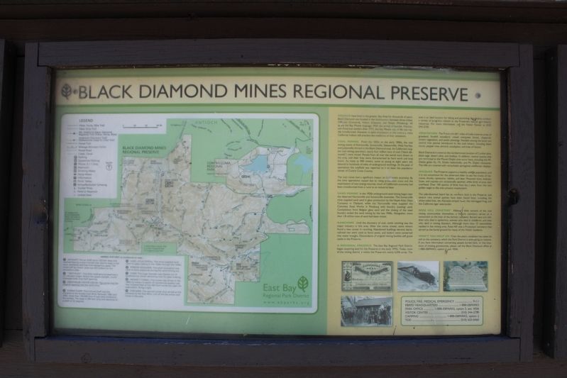 Black Diamond Mines Regional Preserve Marker. Click for full size. Black Diamond Mines Regional Preserve Marker image. Click for full size.