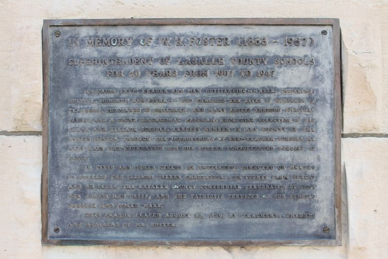 In Memory of W.R. Foster Marker. Click for full size. In Memory of W.R. Foster Marker image. Click for full size.
