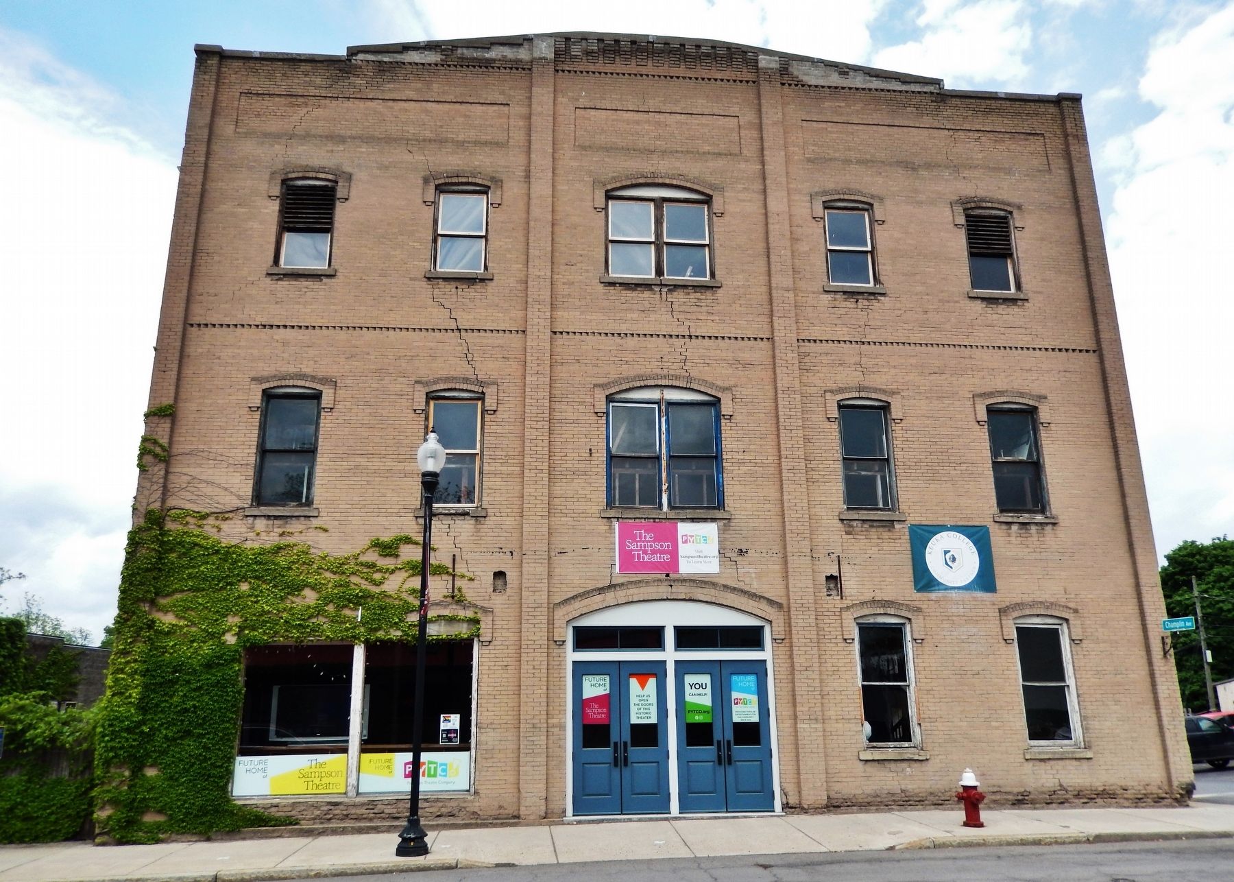 Sampson Theatre (<i>south/front elevation</i>) image. Click for full size.