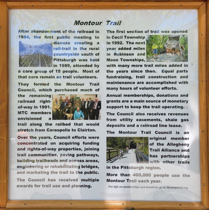 Montour Trail Marker image. Click for full size.