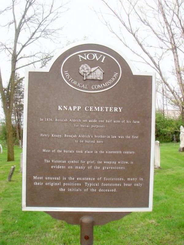 Knapp Cemetery Marker - the previous edition. Click for full size. Knapp Cemetery Marker - the previous edition image. Click for full size.