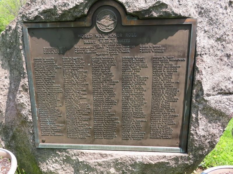 Barre World War I Honor Roll Marker. Click for full size. Barre World War I Honor Roll Marker image. Click for full size.